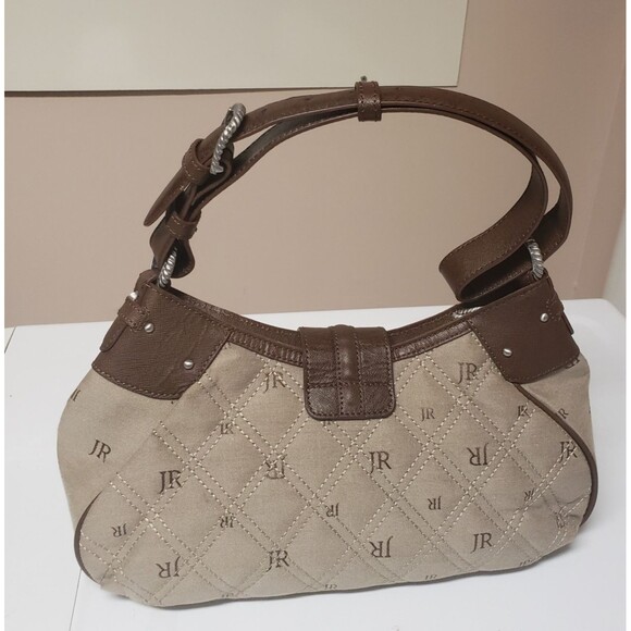 Judith Ripka Satchel Canvas Handbag Top Handle Silver Hardware Medium NWOT - Picture 2 of 16